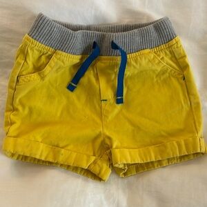 Baby Boden Yellow Gray Shorts Elastic Waist
